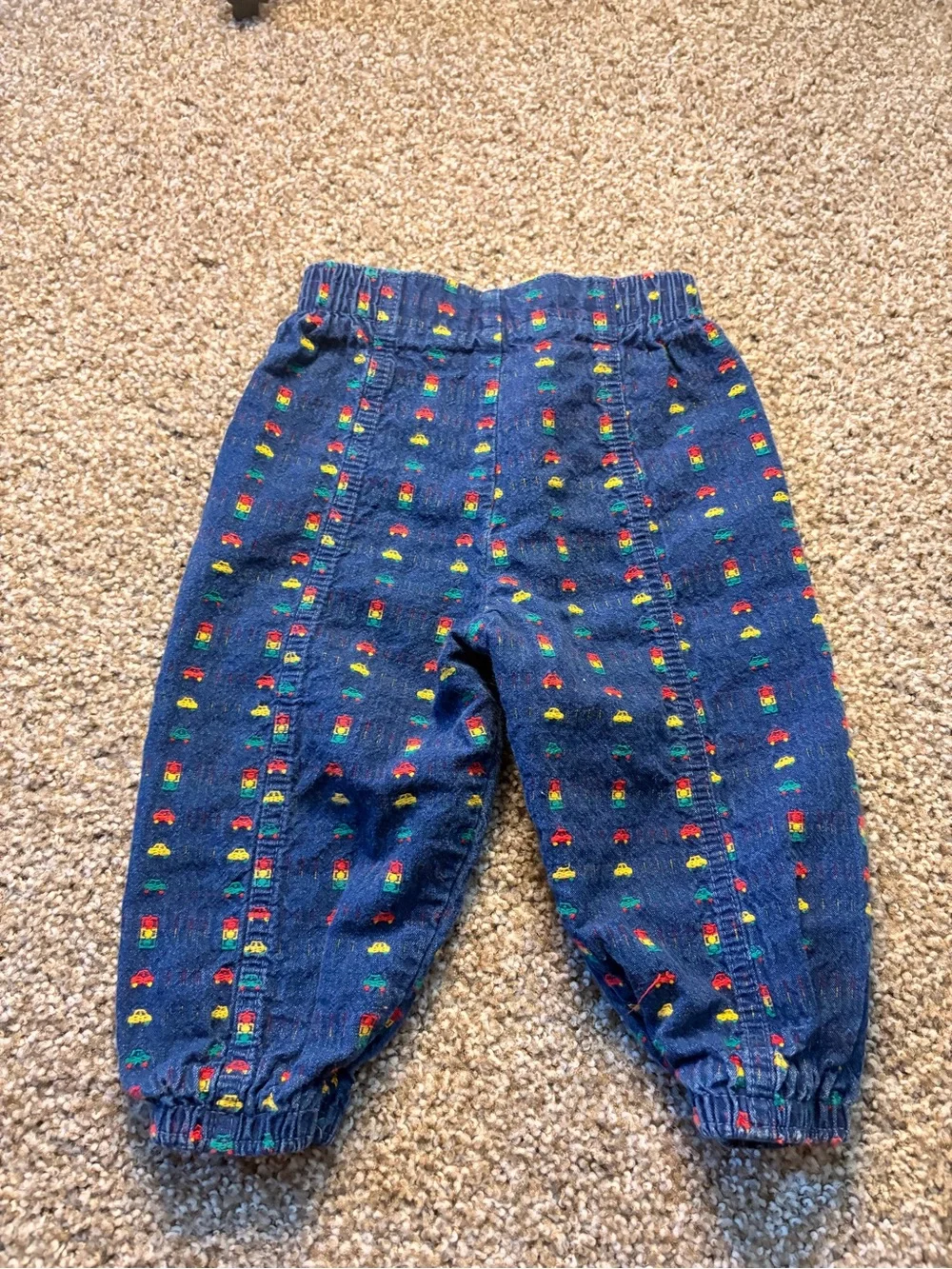 Vintage OshKosh B'gosh Navy Jeans with Multicolor Car Embroidery